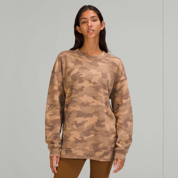 Lululemon Perfectly Oversized Crew Sweatshirt Heritage 365 Camo Beige Multi 8 - Picture 8 of 9